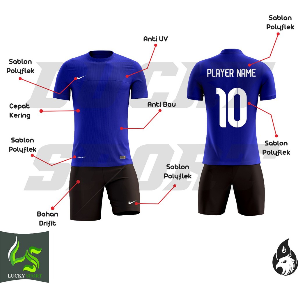 PAKAI NAMA + NO SUKA SUKA Stelan Jersey Futsal Training Sepak Bola Baju dan celana olahraga Murah