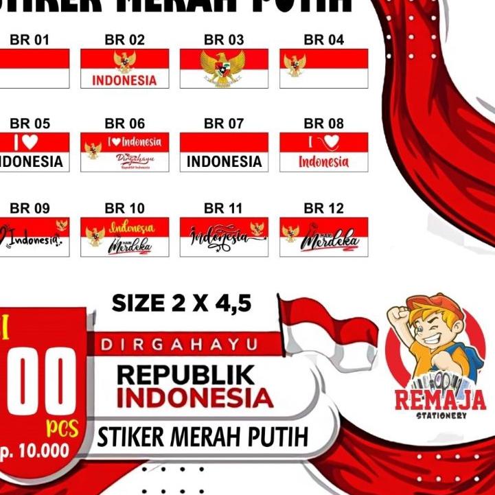 

wl✺Terupdate✷➾ Stiker / sticker pipi Merah Putih isi 100pcs / Tempelan pipi Q40 ➾