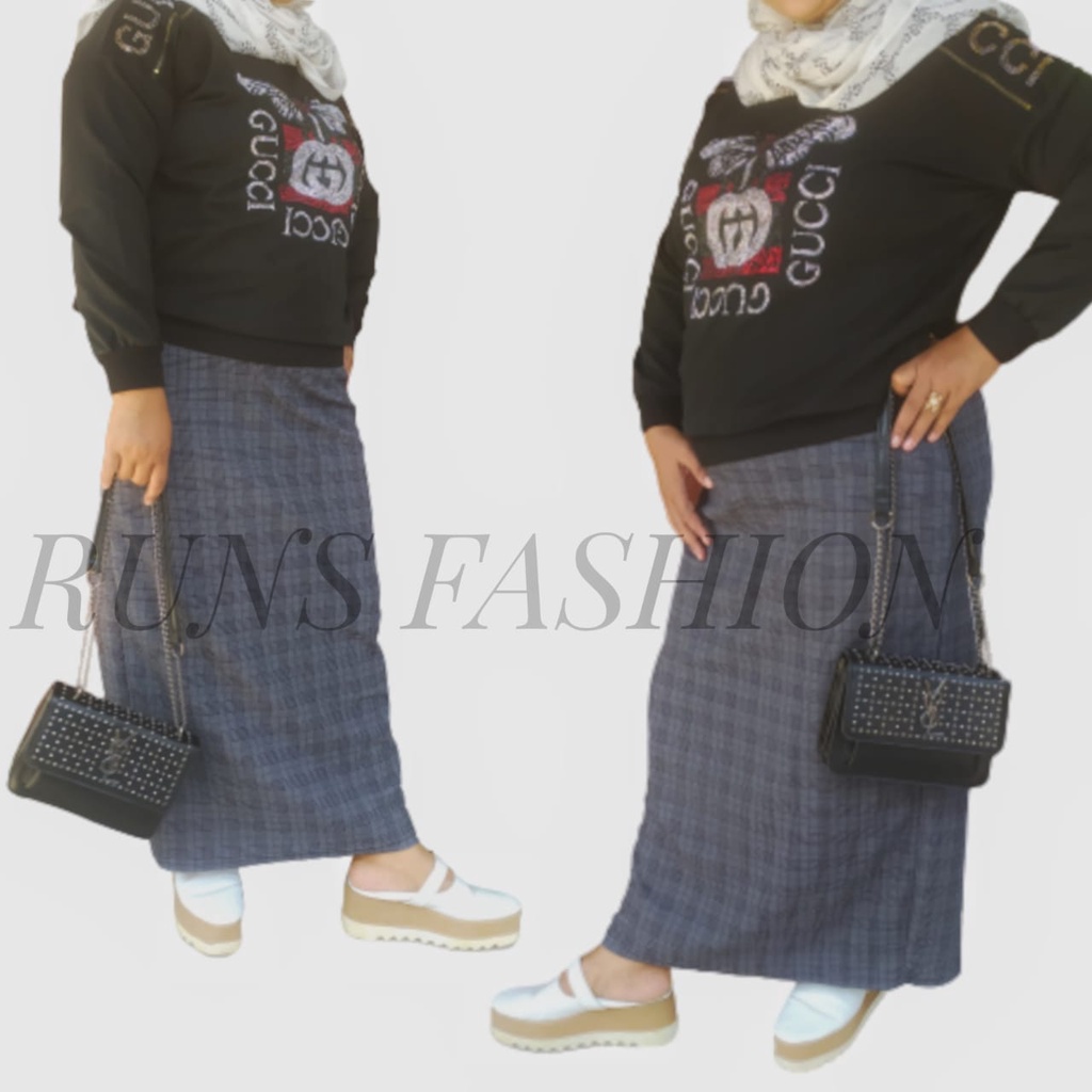 ROK SPAN JUMBO XXXL MOTIF KOTAK//ROK SPAN TARTAN//ROK TARTAN KOREAN STYLE