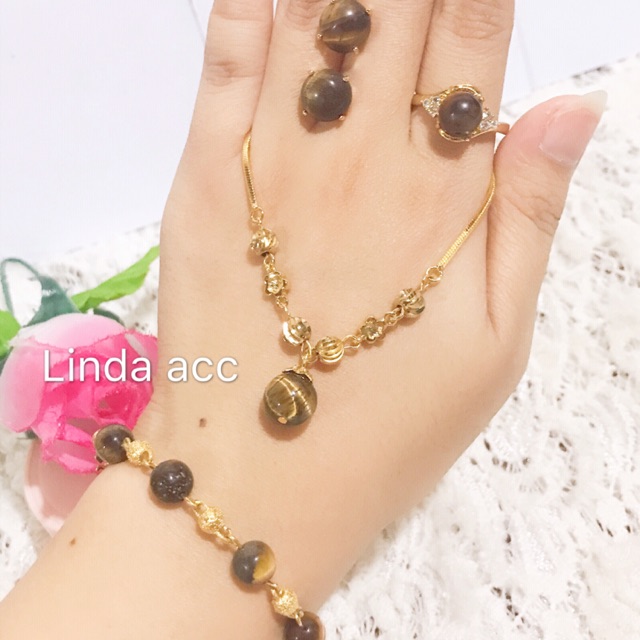set giok lapis emas gelang giok