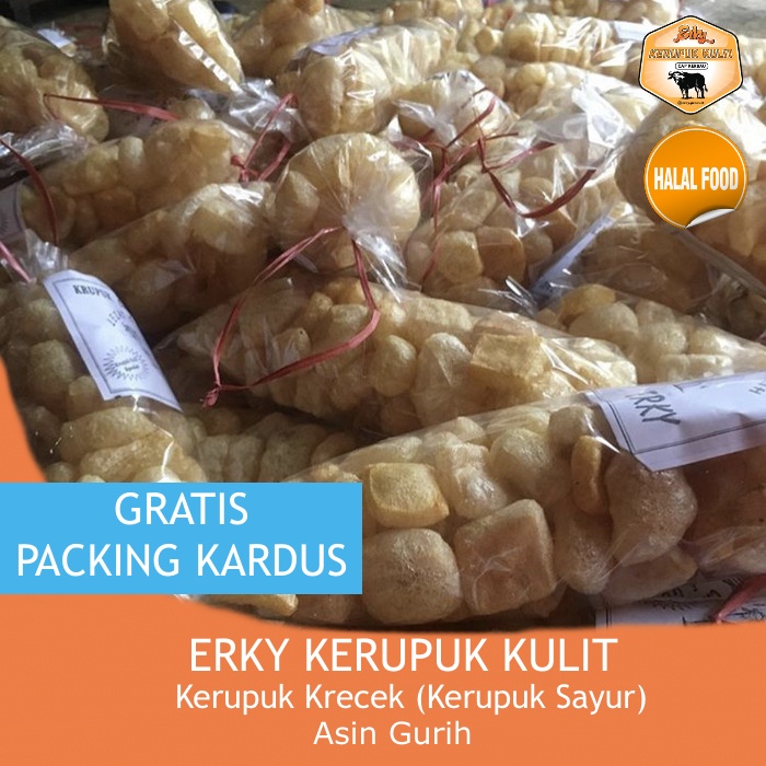 

Kerupuk kulit sapi /Krecek/Jengek/Dorokdok/Rambak ERKY - Halal ukuran Ekonomis