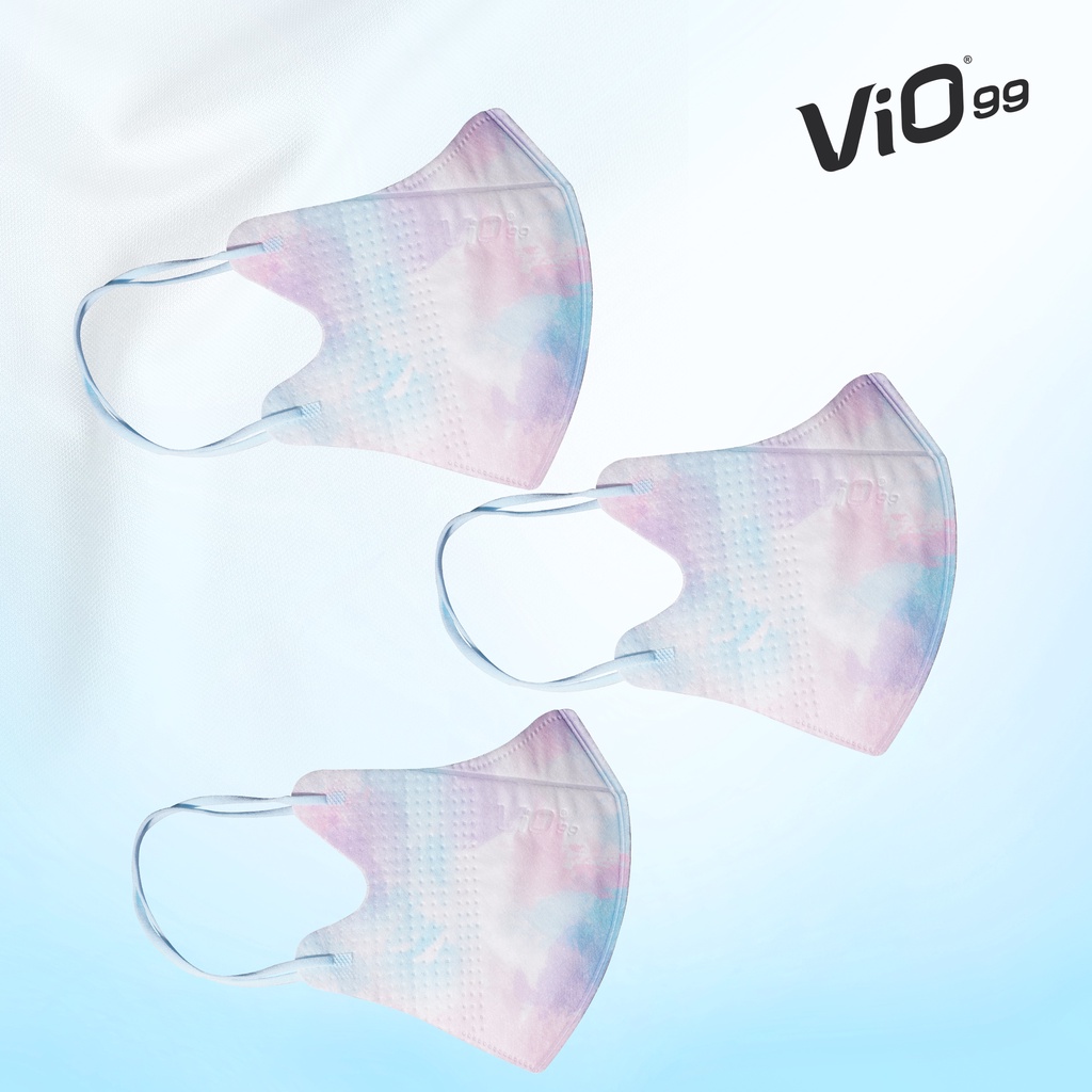 Vio - Duckbill '3S Mask 4Ply Earloop Cloud masker medis Tie dye bfe, vfe, pfe