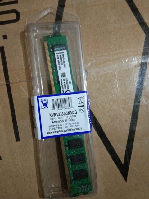 RAM DDR3 2GB PC12800 / 10600 KINGSTON MEMORI CPU KOMPUTER GARANSI LITETIME