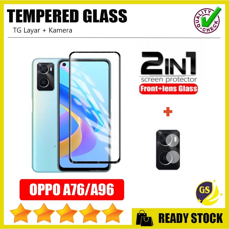 OPPO A57 4G A95 4G RENO 7 4G 7 5G RENO 8 8 4G 8 5G 8 PRO 8T 6 5G 5F 5 OPPO A54 A74 4G 5G  A76 / A96 Tempered Glass Camera TG Full Cover Layar