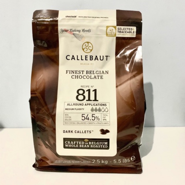 

Callebaut 811 Well Bitter Chocolate 54,5% Kemasan 2,5 kg