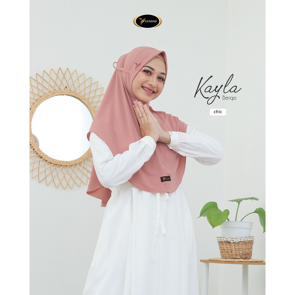 Bergo KAYLA Daily Hijab Tali Belakang Nin Ped SImpel Yessana Bahan Jersey Ori Murah