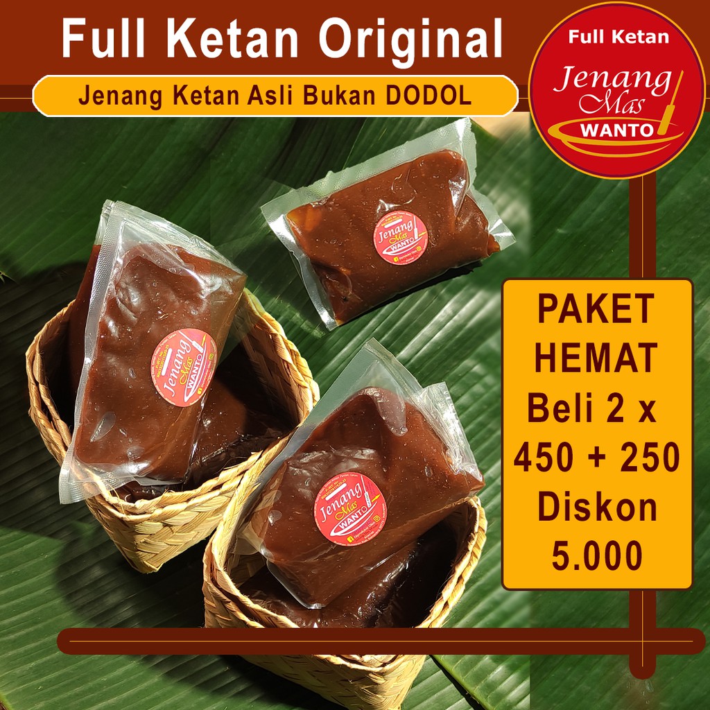 

Paket Hemat - Jenang Mas Wanto Full Ketan 450 x 2 + 250 Gram. Makanan Manis Cemilan Lezat & Murah