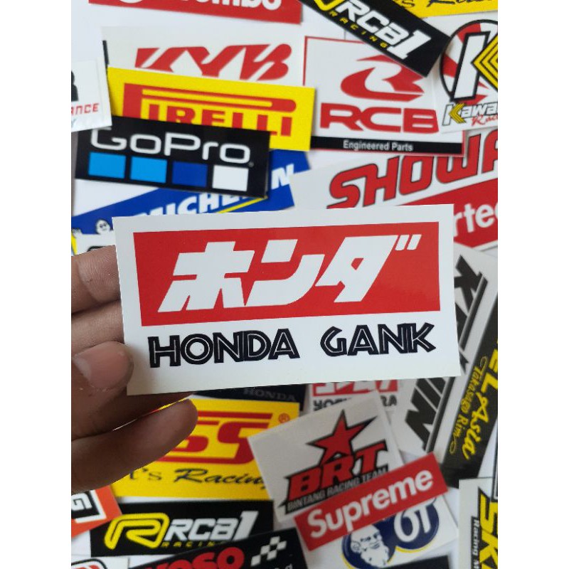 STICKER PACK HONDA GANK STICKER RACING STICKER RCB STICKER SSS VARIASI RACERTEES STIKER HELM BRT