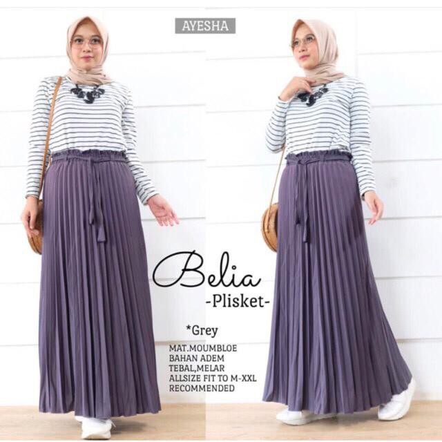 Rok Plisket Tali Lonceng Premium / Belia Pleated Skirt / Belia Jersey Moumbloe