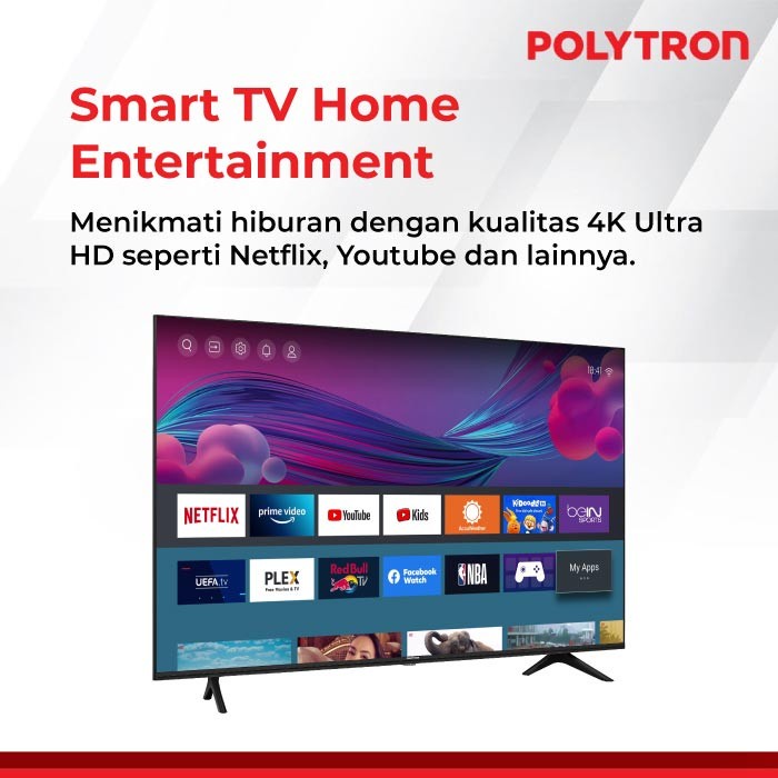 Polytron LED Smart TV 55 Inch 55UV5920 4K Ultra HD UHD