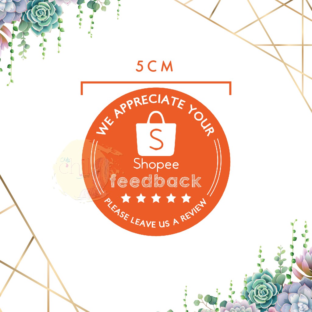 

STICKER REVIEW SHOPEE BULAT 5CM/SHOPEE/STIKER BINTANG/BINTANG SHOPEE