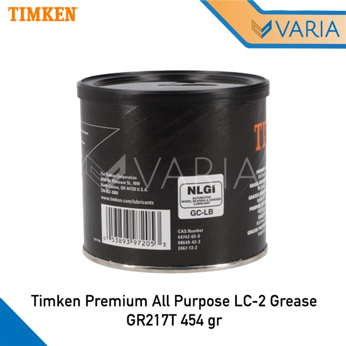 Timken Premium All Purpose LC-2 Grease 454 gr Stempet NLGI 2.0 GR217T