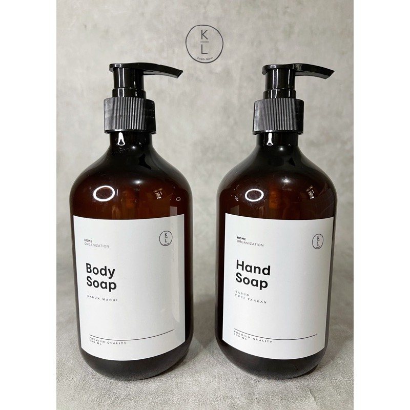 Botol Pump Refill Body Soap & Hand Soap (Nordic/ Scandinavian style)