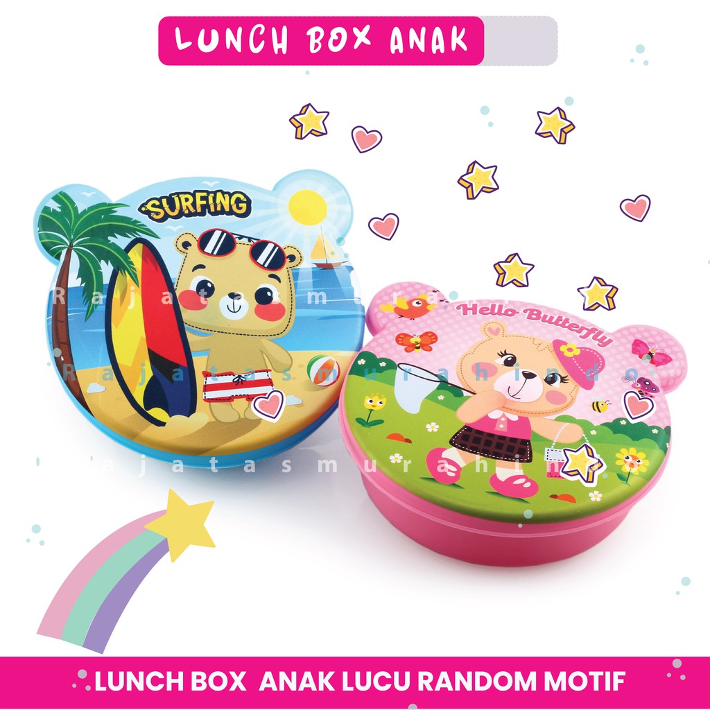 LUNCH BOX LUCU - TEMPAT MAKAN ANAK - LUNCHBOX ANAK - TEMPAT BENTO ANAK KOTAK MAKAN MISTING ANAK