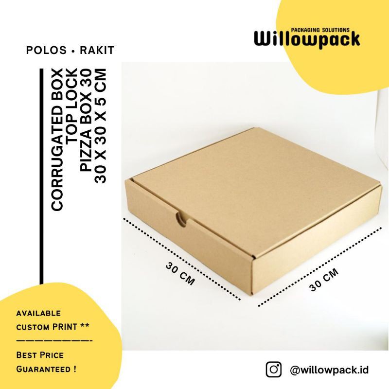 

Dus Pizza Box 30x30x5 cm Corrugated Kardus Dus Packaging Baju Makanan Hampers