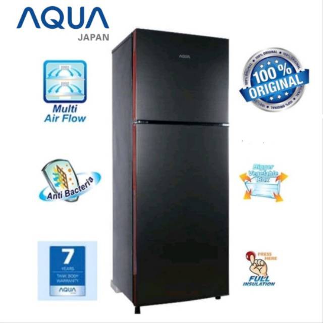 Kulkas Aqua 261 2 Pintu 200 Liter No Frost Anti Bacteria Garansi Resmi