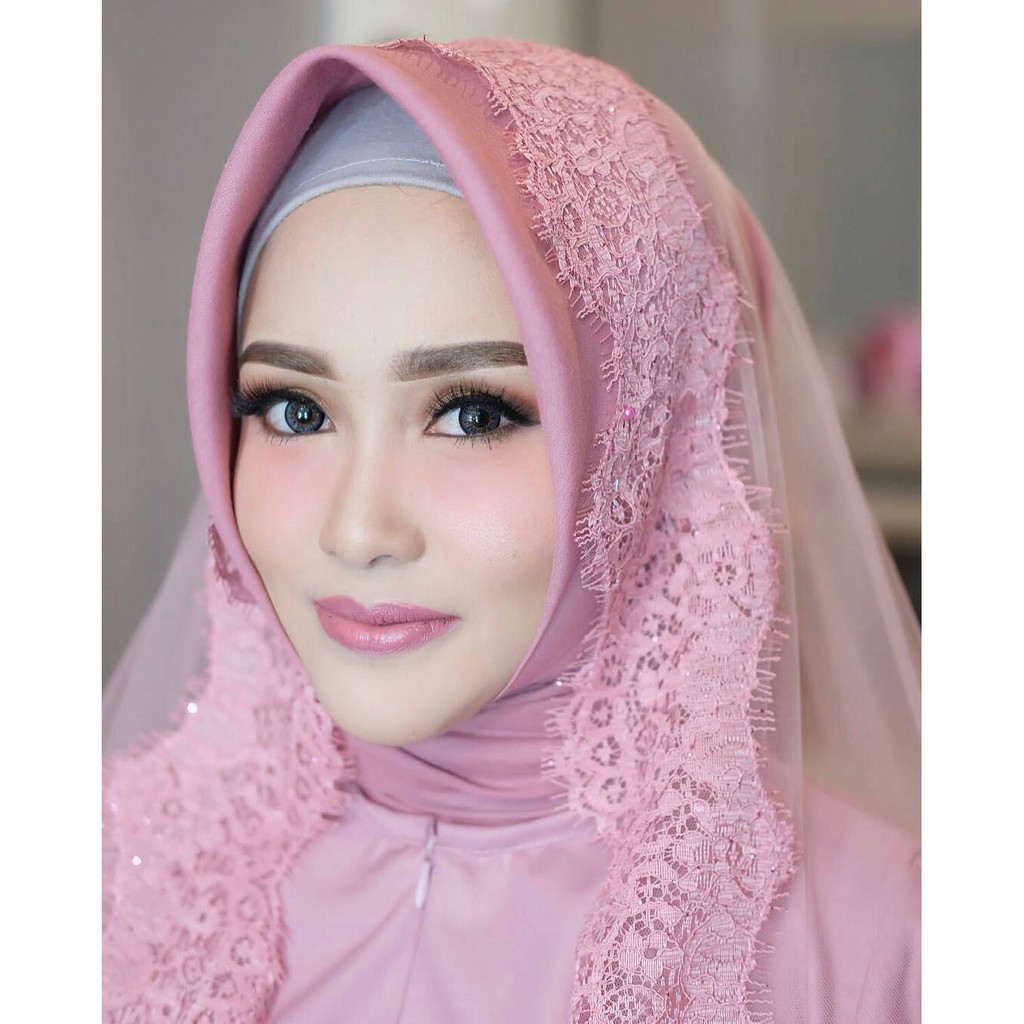 Slayer Pengantin Brukat / Selendang Brukat / Hijab Renda Brukat/Kerudung akad