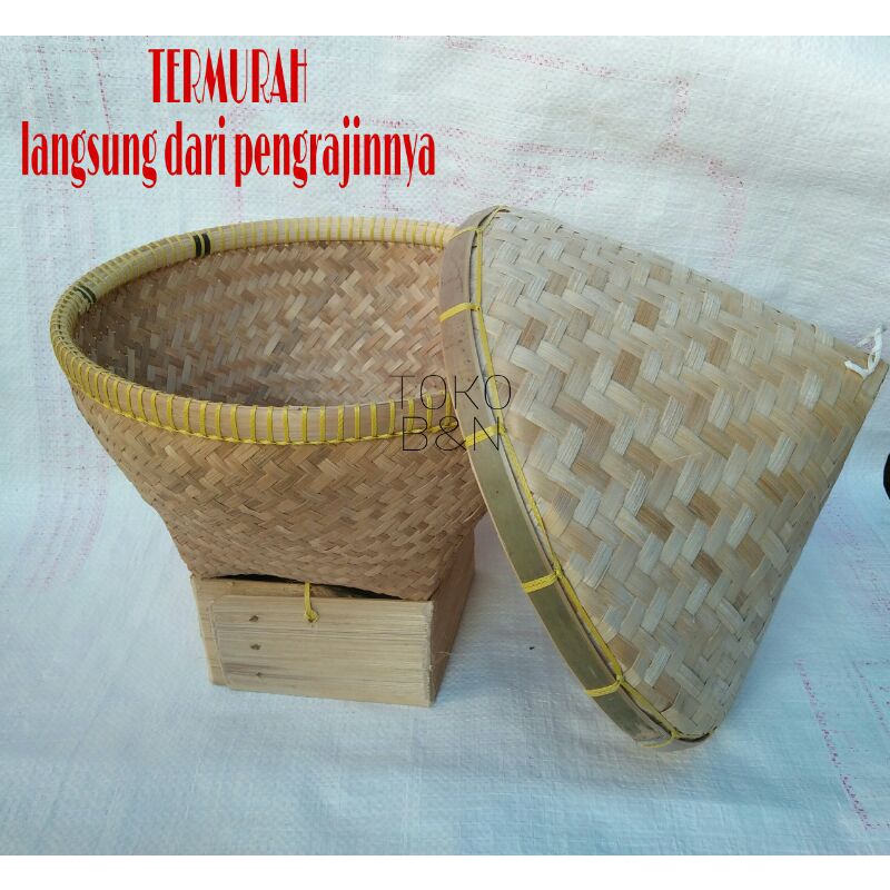 Bakul Wakul Sangkul Boboko Ceting Nasi dengan Tutup dari Anyaman Bambu Kecil