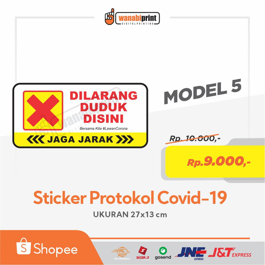 Jual Cetak Stiker Jaga Jarak Aman Meja Lantai Masjid Sticker Social Distancing Masker Corona