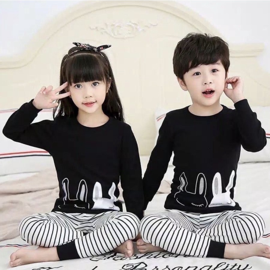 BAJU PIYAMA ANAK BALITA 2THN UNISEX KAOS IMPORT SET CELANA PANJANG