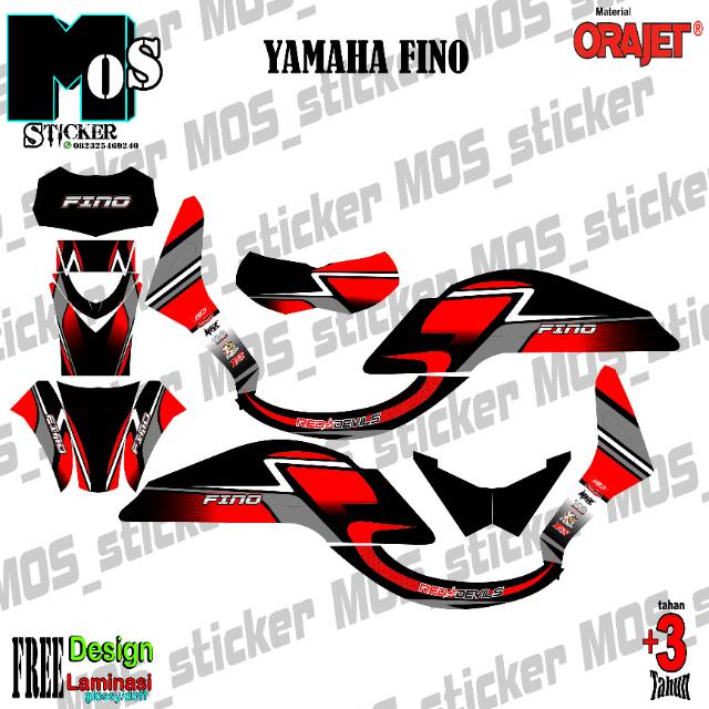 Decal Stiker Desain Bebas Yamaha Fino Full Body Shopee Indonesia