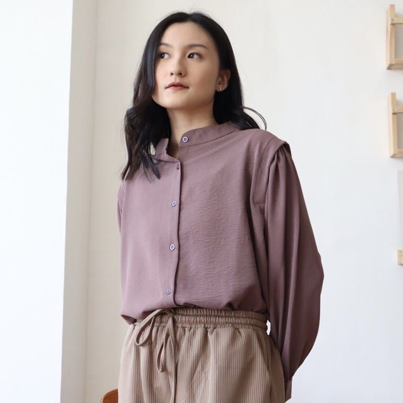 Baju Atasan Wanita Reva Blouse Crinkle - Atasan Kemeja Wanita - Atasan Wanita Blouse - Kemeja Blouse Wanita