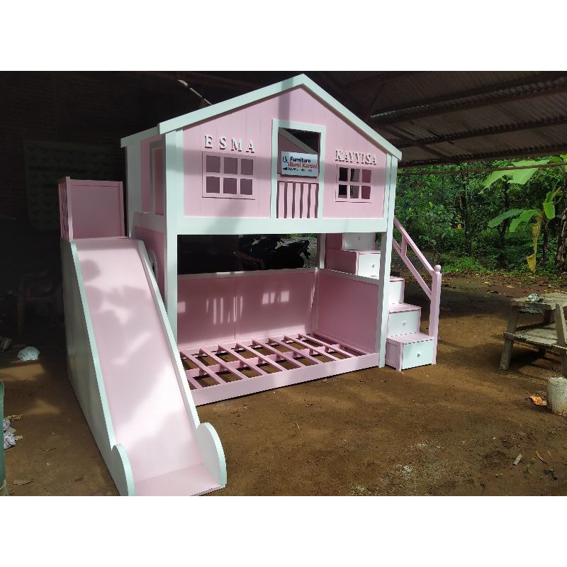 kayu asli, tempat tidur tingkat, dipan tingkat, ranjang susun