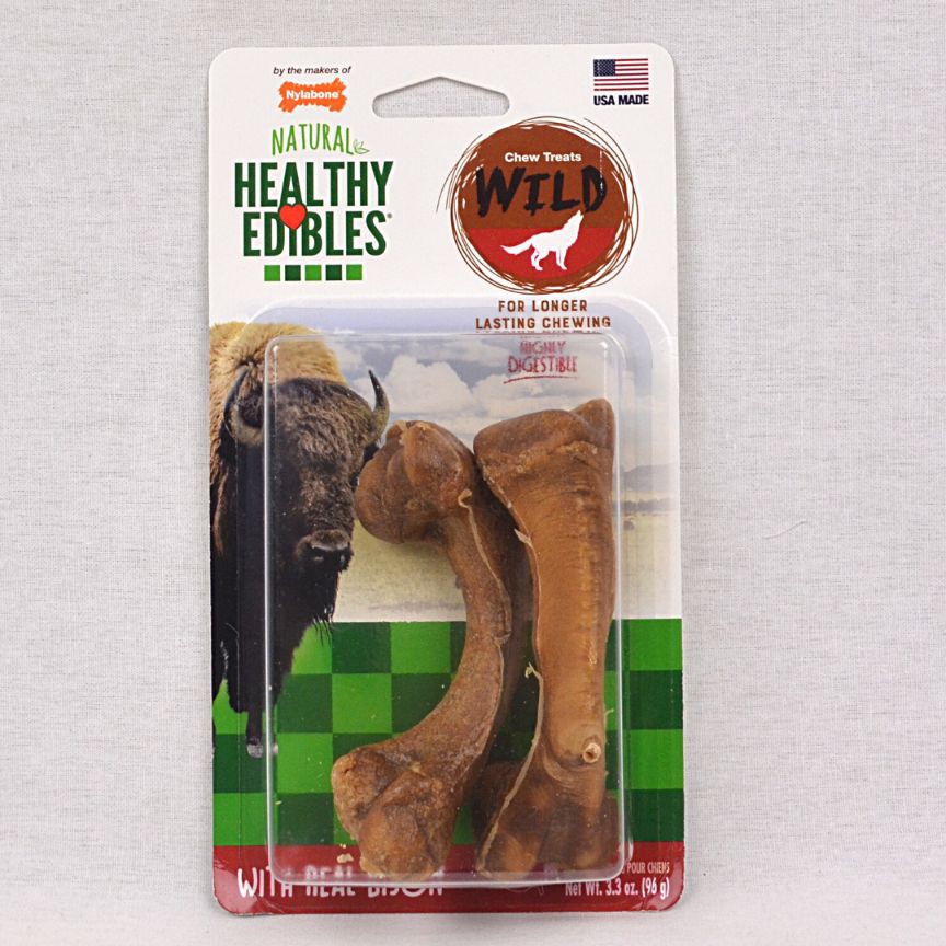 

NYLABONE Snack Anjing Healthy Edibles Wild BISON Medium 2pcs