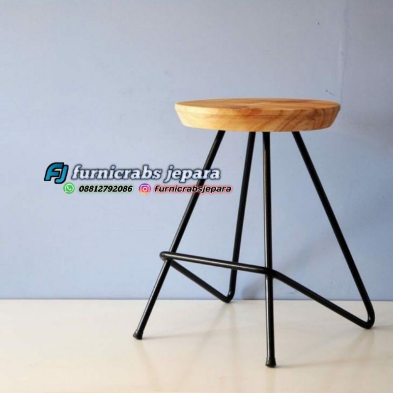 Jual Kursi Cafe Bar Minimalis Kombinasi Kayu Dan Besi Shopee Indonesia