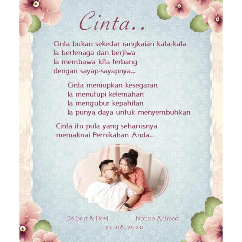 Kado Unik Pigura Foto Ucapan Desain Custom Classic untuk Ultah Wisuda Wedding Anniversary
