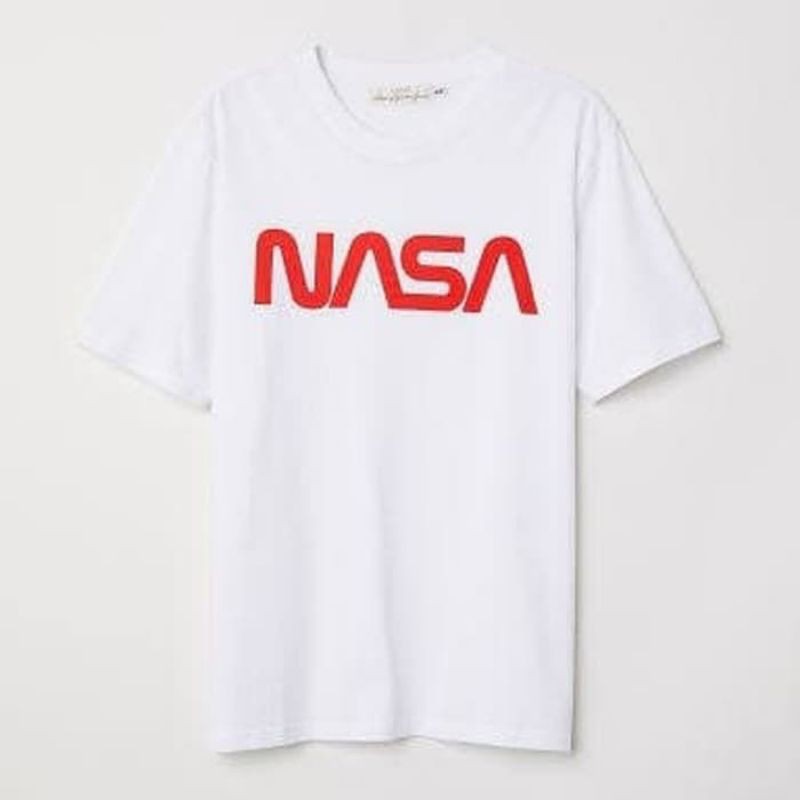 Tshirt | H&M Printed Nasa Script Red White Original Fulltag Complete