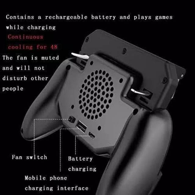 PUBG MOBILLE CONTROLLER GAMEPAD SR 2000MAH COOLING FAN L1R1 TRIGGER