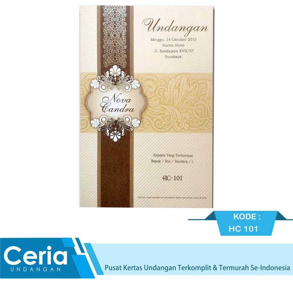 Blangko Undangan Pernikahan HC 101 Termurah