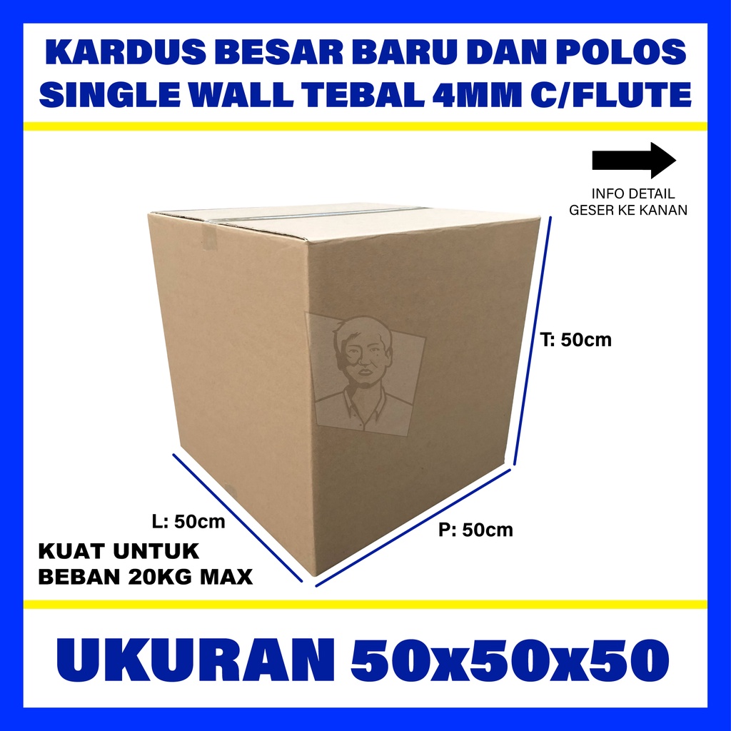 

Kardus Box Karton Polos UK50X50X50
