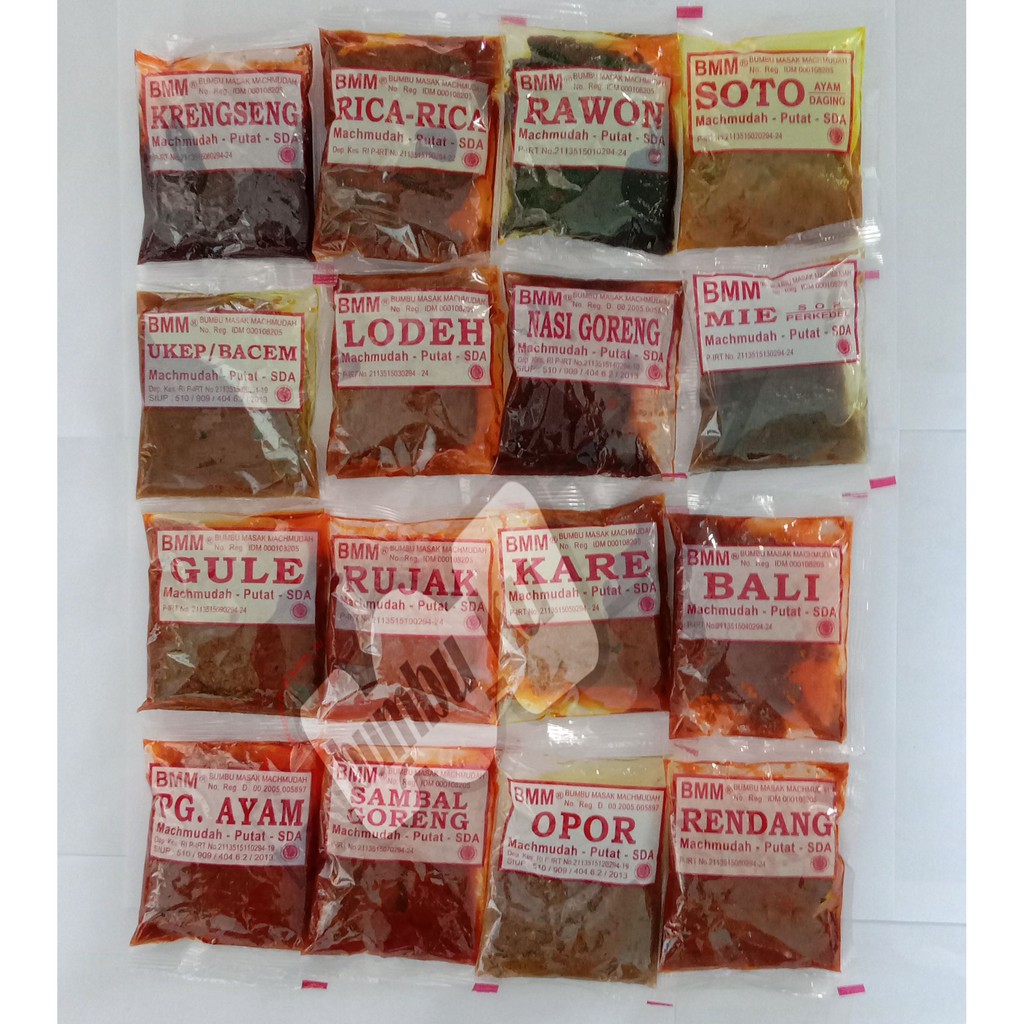 

16 Bumbu Masak Machmudah (BMM) Lengkap