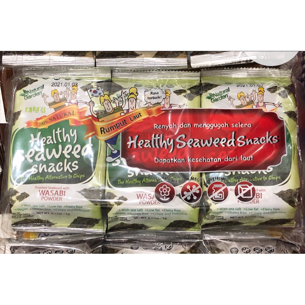 

Natural Garden - Healthy seaweed snacks rasa teriyaki (3x5gr) rumput laut
