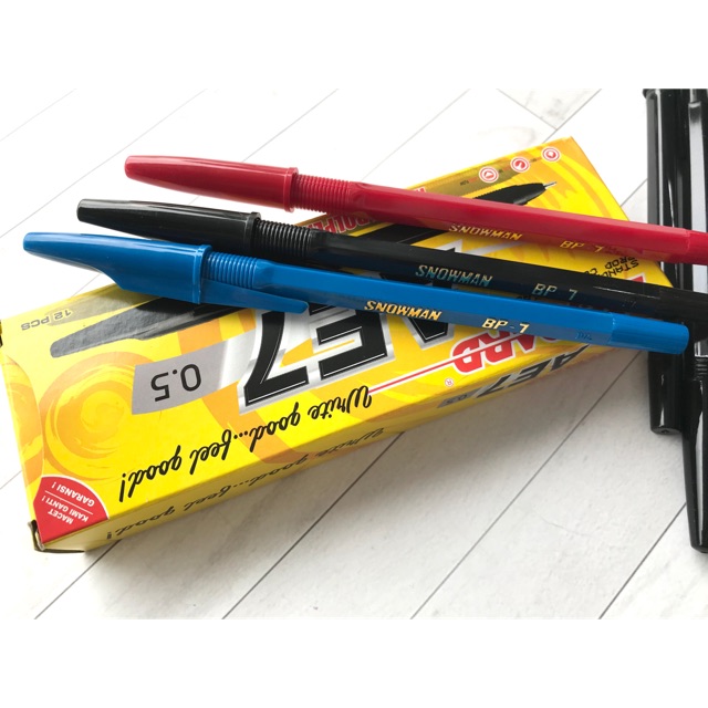

Pulpen Ballpoint SNOWMAN BP7 [ Hitam Merah & Biru ]