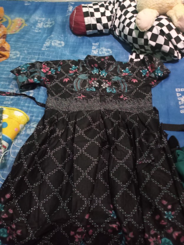 Maura Cople - Sania Ruffle Batik Cople Jazzy Gamis Syari -gamis Kerah Jazz