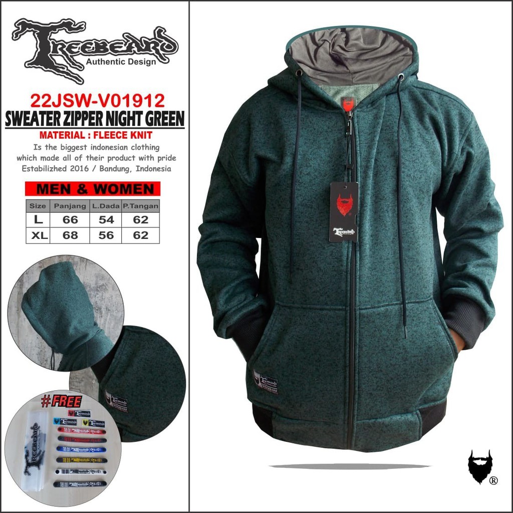 [COD] JAKET TREEBEARD HOODIE POLOS ZIPPER PREMIUM / JAKET DISTRO / JAKETPOLOS