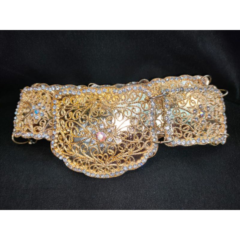 SABUK IKAT PINGGANG WANITA UKIR AKSESORIES ACCESORIES FASHION CEWEK BAJU PAKAIAN KEBAYA WARNA GOLD