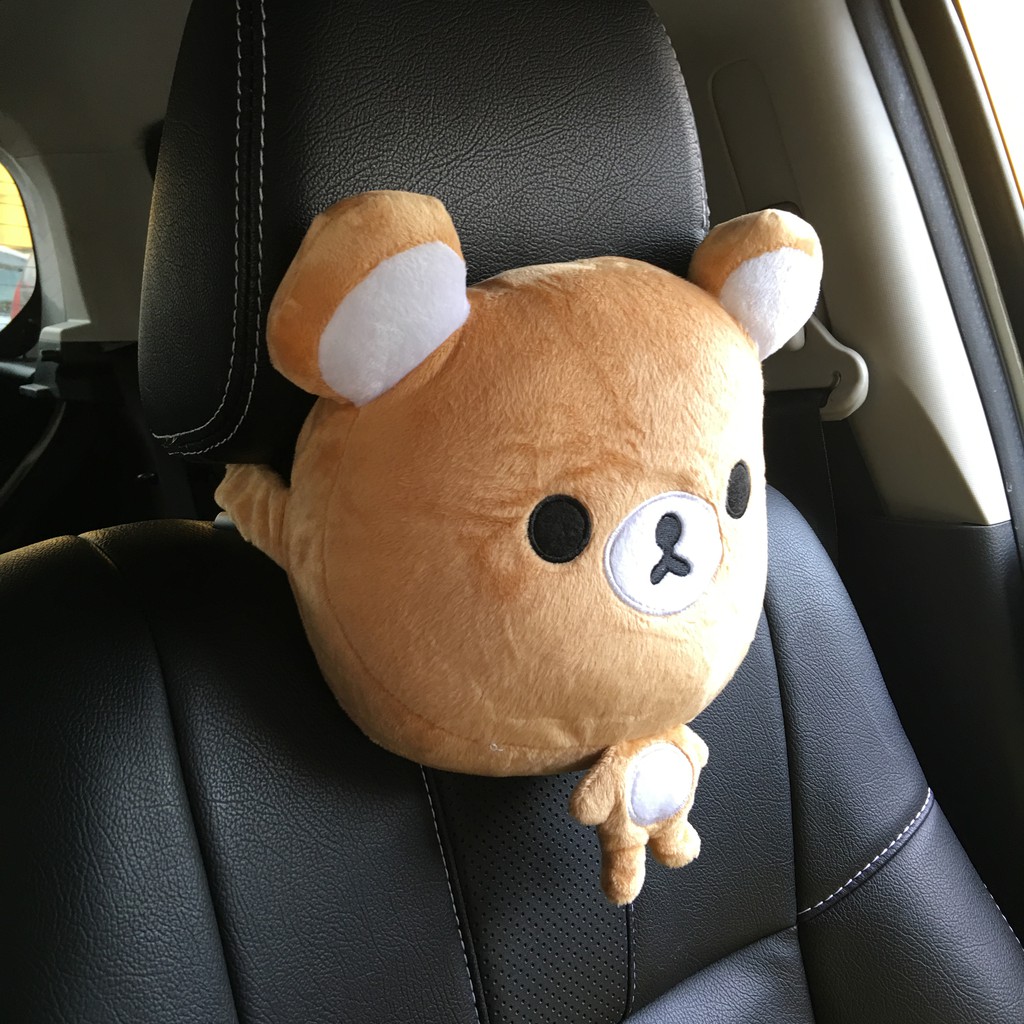 Bantal Sandaran RILAKKUMA Jok Mobil Kepala Leher Headrest Car Set Premium