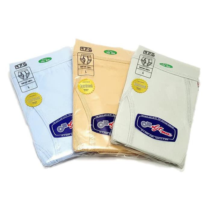 Kualitas Terbaik Celana Dalam GT Man 704 BW/CD gt man/Sempak GT Man/PROMO GROSIR GT MAN - Putih, S