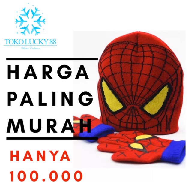 IMPORT Topi Sarung Tangan Spiderman