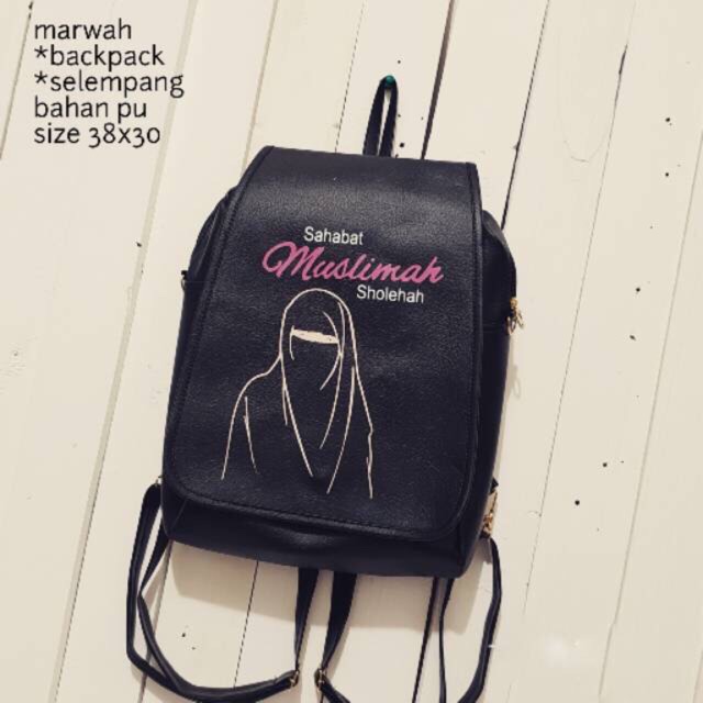 (COD)Tas Ransel SAHABAT_Niqab Cadar dan kecemata Ransel muslimah sholehah masa kini