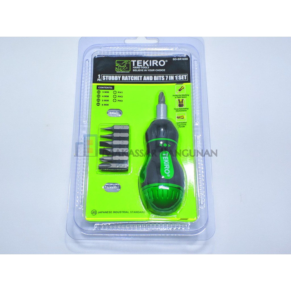 Jual Tekiro Obeng Ratchet Set In Stubby Obeng Cebol Shopee