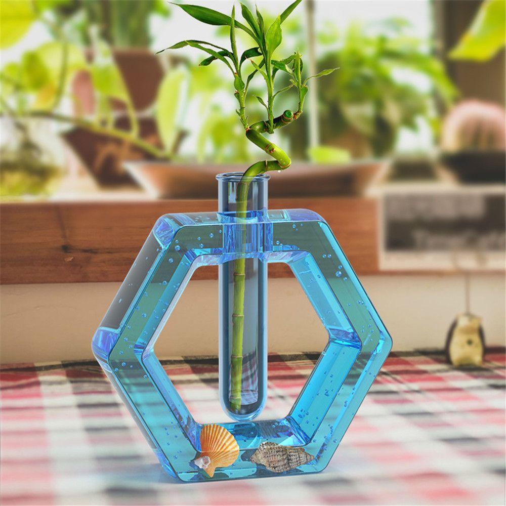 Top Vas Bunga Cetakan Silikon Penyimpanan Dekorasi Rumah Alat Membuat Perhiasan Casting Hexagon Pot Bunga Cinta Berbentuk Hati