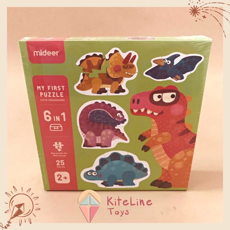 Mideer My First Puzzle Cute Dinosaurs / Dinosaur Mainan Edukasi / Edukatif Anak Montessori Toys Jigs