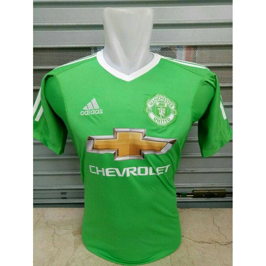 JERSEY BOLA MANCHESTER UNITED GK KIPER GREEN OFFICIAL 17/18 GRADE ORI