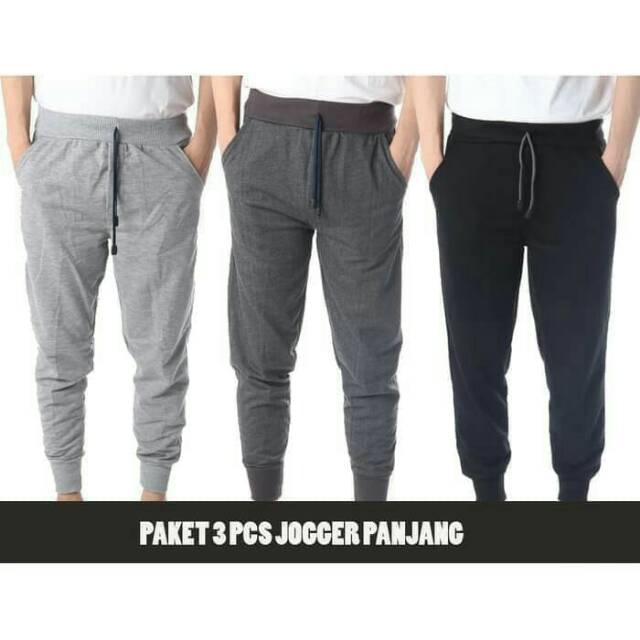 Jogger celana panjang polos