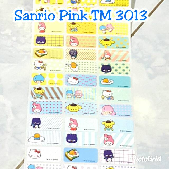 

Label nama stiker waterproof Premium Sanrio Yellow Ori
